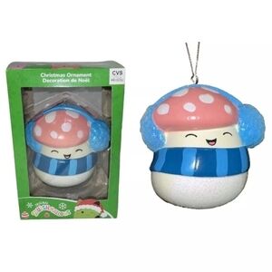 Squishmallows Mushroom Malcolm Christmas Ornament 2023 Kurt Adler Kellytoy New